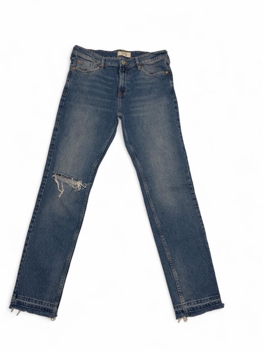 We The Free Straight-Leg Blue Jeans